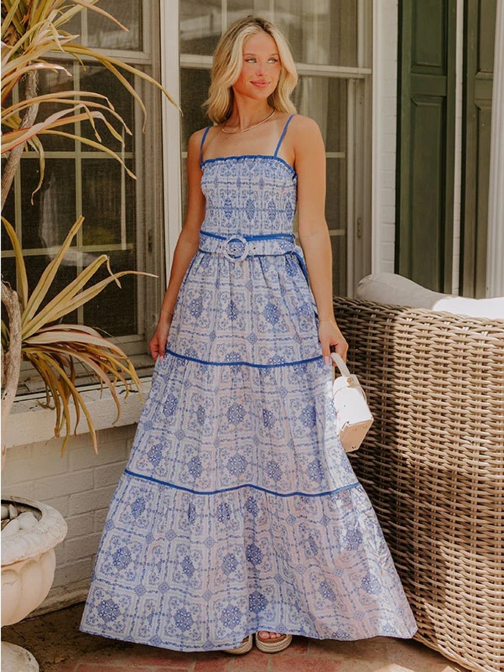NWOT Flying Tomato Riviera Romance Paisley Tiered Maxi Dress